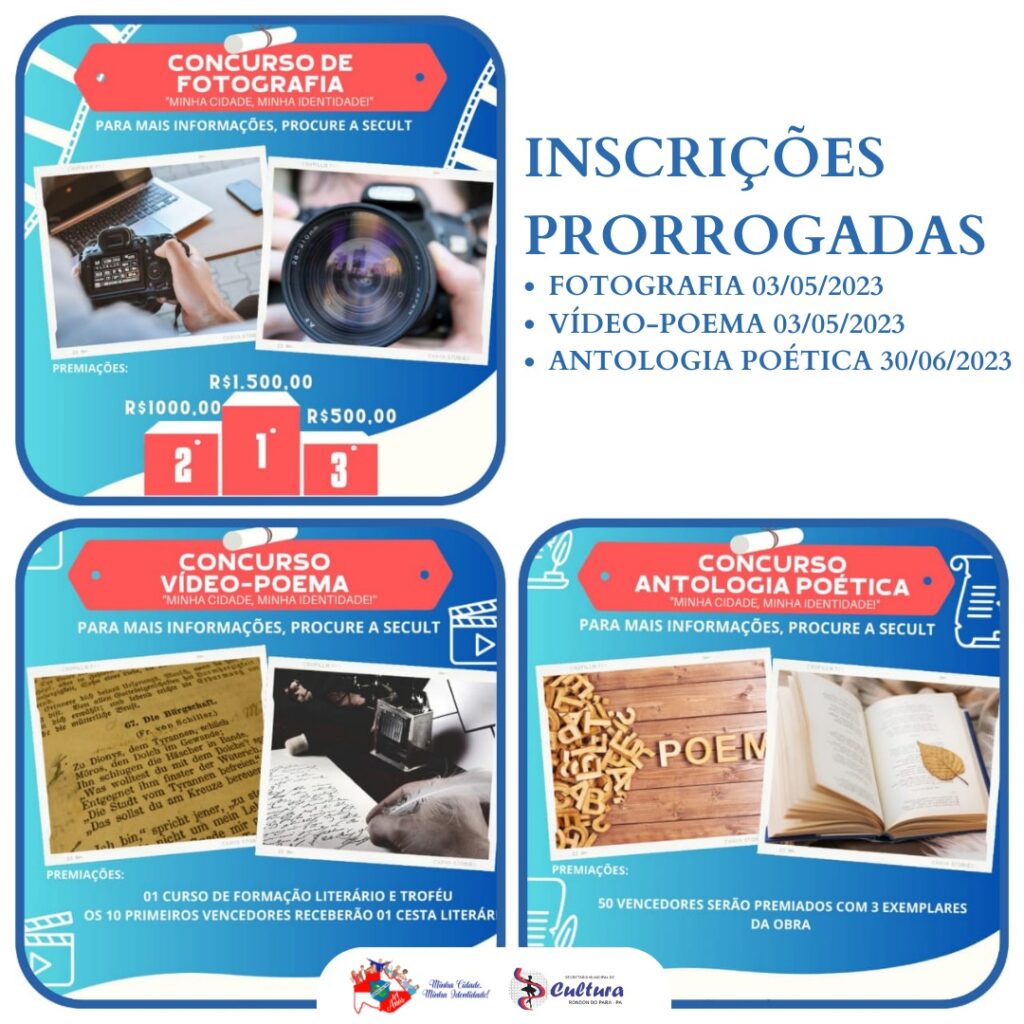 Prorrogadas as Inscrições dos Concursos de Fotografia, Vídeo-Poema e Antologia Poética